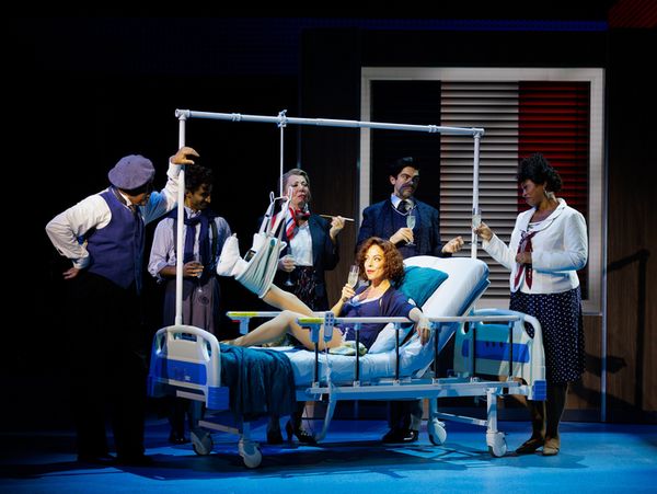 Leslie Rodriguez Kritzer (center) with cast members in La Jolla Playhouse’s world-p Photo