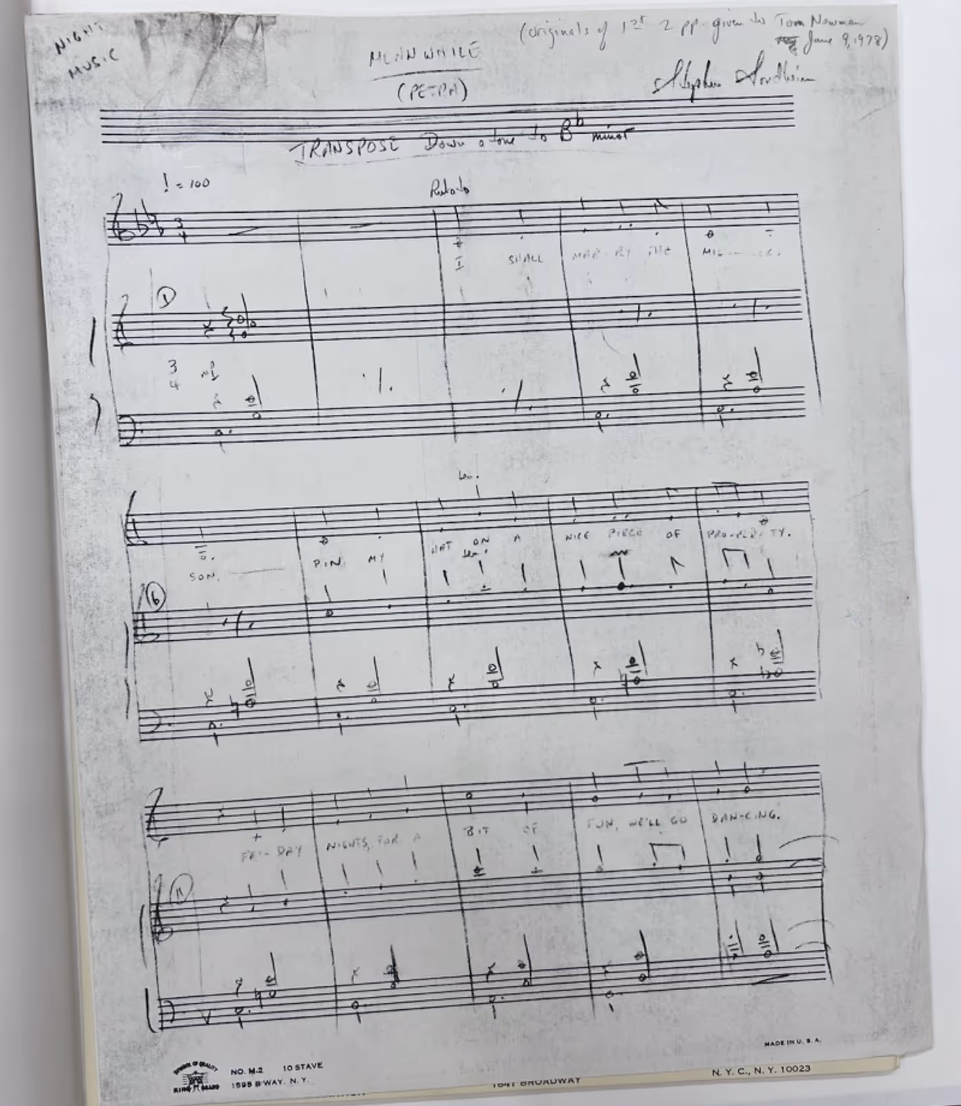 Friends and Collaborators of Stephen Sondheim Who Appear in His Collection at The Library of Congress  Image