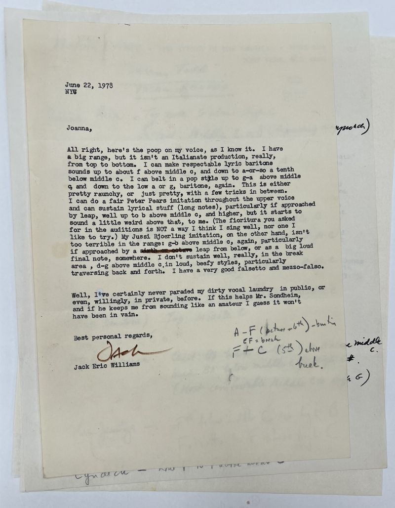 Friends and Collaborators of Stephen Sondheim Who Appear in His Collection at The Library of Congress Image