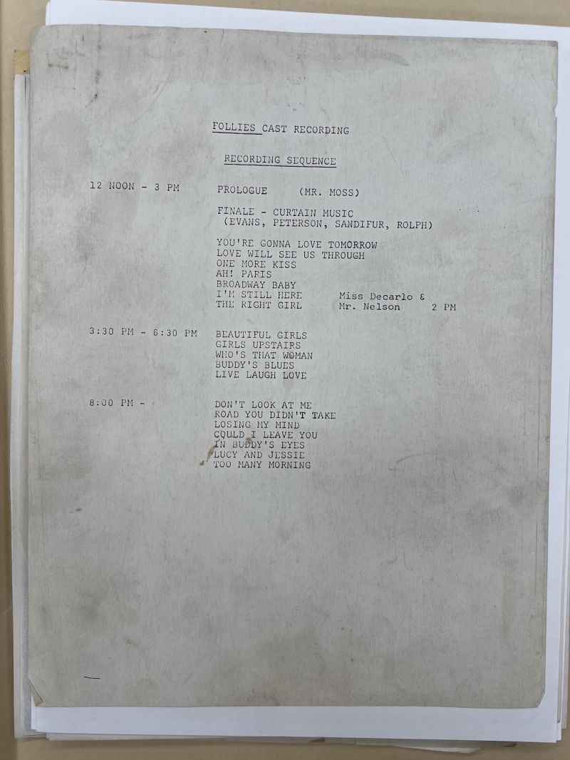 Friends and Collaborators of Stephen Sondheim Who Appear in His Collection at The Library of Congress Image
