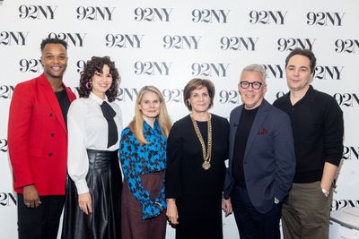 J. Harrison Ghee, Mandy Gonzalez, Celia Keenan-Bolger, 92NY Board Chair Jill Lafer, R Photo