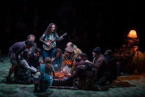 Allison Ann Kelly (center) and the company of The Seat of Our Pants Photo