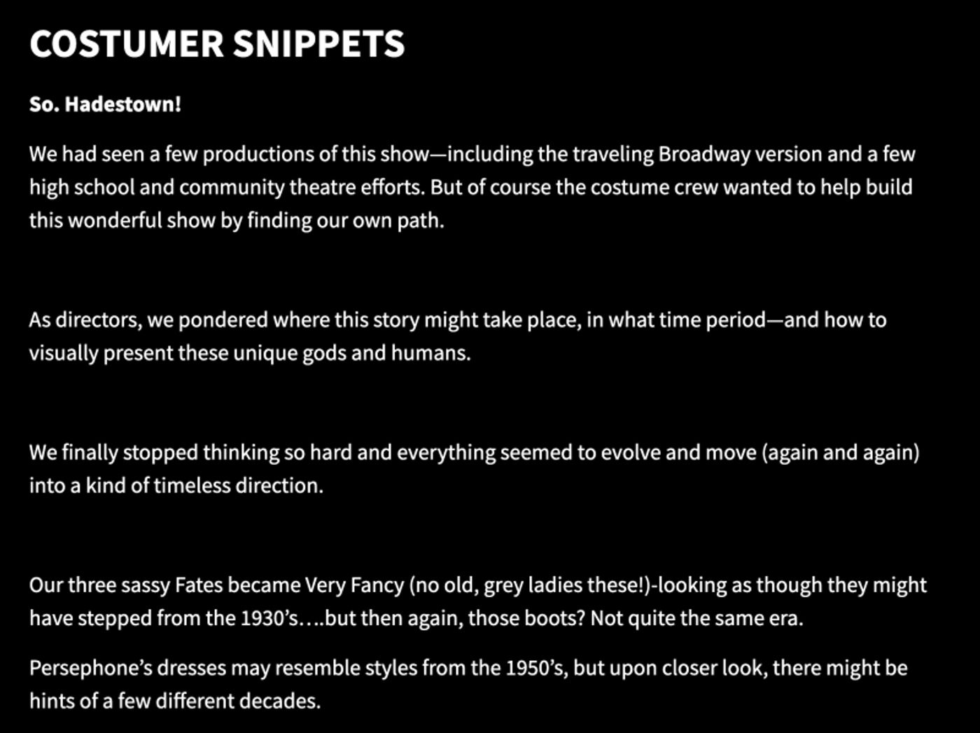 Stage Mag Spotlight: Poudre High School Theatre's HADESTOWN: TEEN EDITION Stage Mag Spotlight: Poudre High School Theatre's HADESTOWN: TEEN EDITION Image