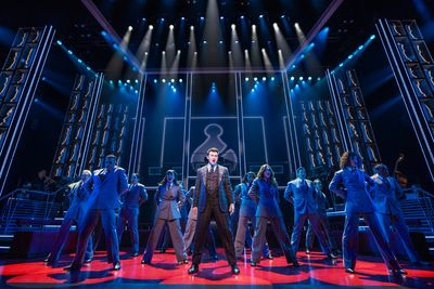 Bryce Pinkham and the cast of CHESS Photo