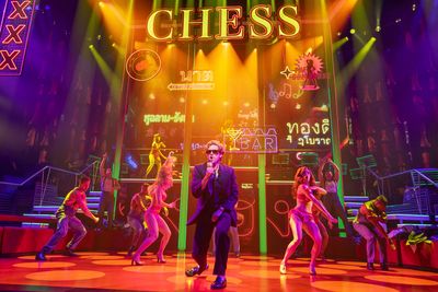 Aaron Tveit and the cast of CHESS Photo