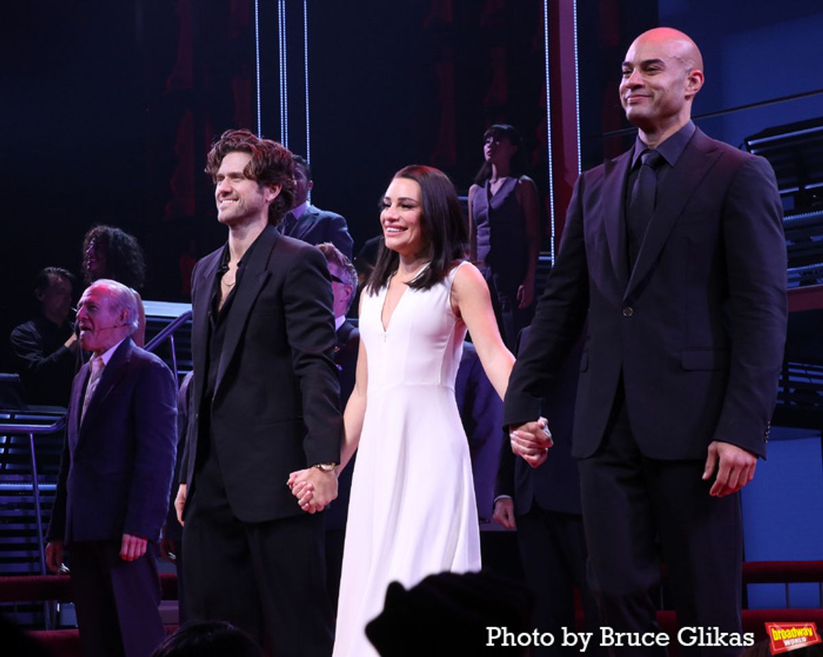 Aaron Tveit, Lea Michele and Nicholas Christopher at 