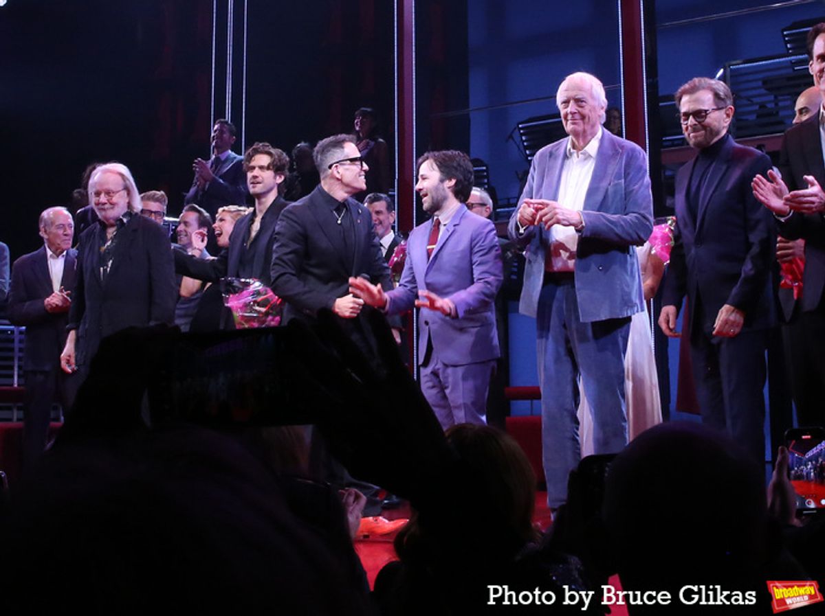 The 'Chess' creative team including Benny Andersson, Michael Mayer, Danny Strong, Tim Rice and Björn Ulvaeus at 