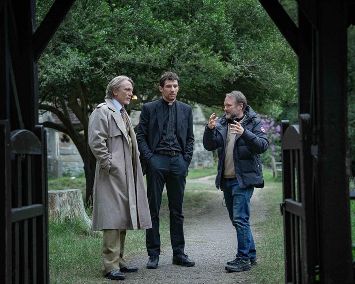 Daniel Craig, Josh O’Connor and writer/director Rian Johnson  at 