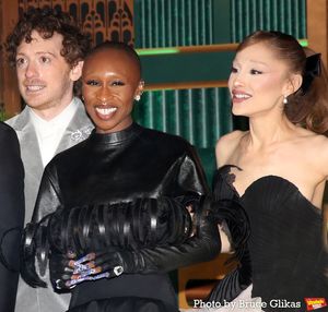 Ethan Slater, Cynthia Erivo and Ariana Grande  Photo