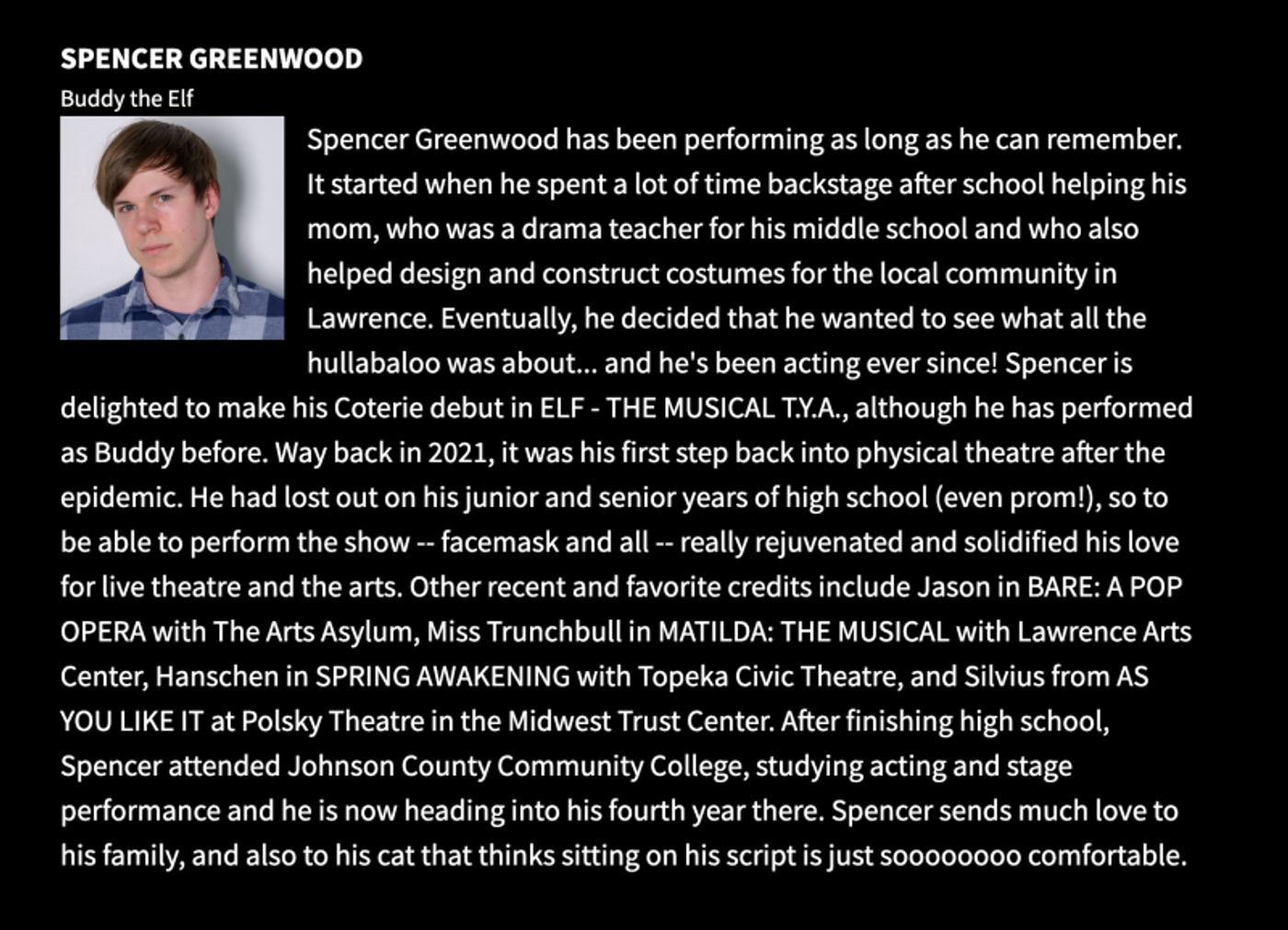 Stage Mag Spotlight: The Coterie Theatre's ELF THE MUSICAL T.Y.A. Stage Mag Spotlight: The Coterie Theatre's ELF THE MUSICAL T.Y.A. Image