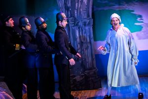 Liam Gerard (as the Sergeant), Hasani Allen (as a police officer), Wesley Hodges (as a police officer), Sam Pottinger (as a police officer), Christopher Patrick Mullen @ BroadwayWorld Liam Gerard (as the Sergeant), Hasani Allen (as a police officer), Wesley Hodges (as Photo