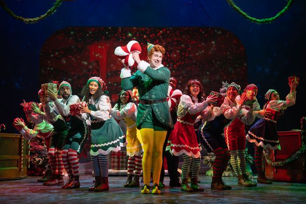 Chris Stevens and the Cast of ELF: THE MUSICAL Photo