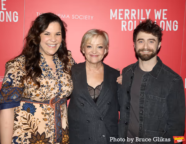 Lindsay Mendez, Director Maria Friedman and Daniel Radcliffe Photo