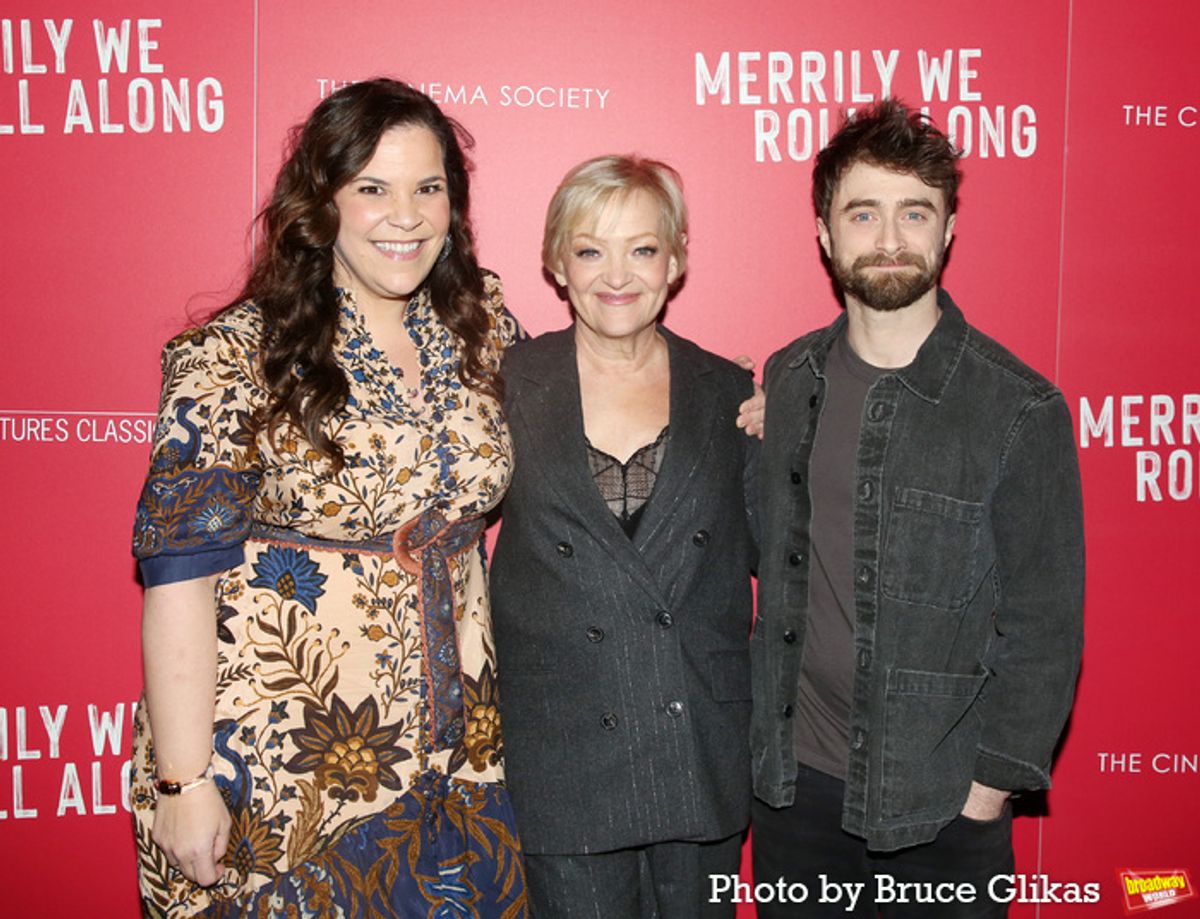 Lindsay Mendez, Director Maria Friedman and Daniel Radcliffe  at 