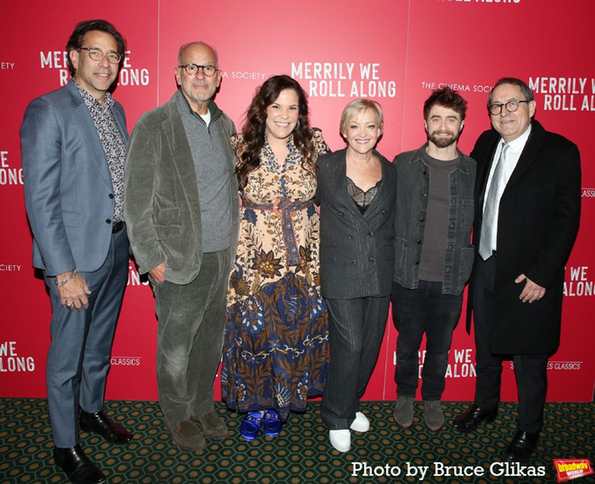 Producer Dave Sirulnick, Producer Jon Kamen, Lindsay Mendez, Director Maria Friedman, Daniel Radcliffe, and Sony Pictures Classics Michael Barker at 