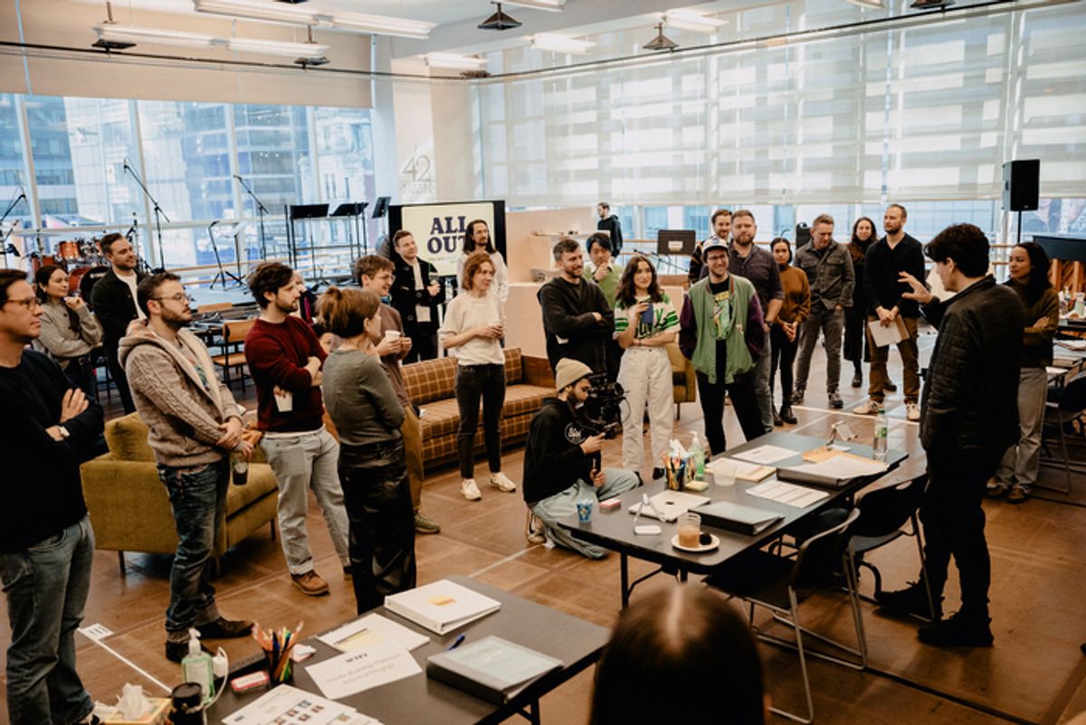 The cast of All Out: Comedy About Ambition by Simon Rich at 