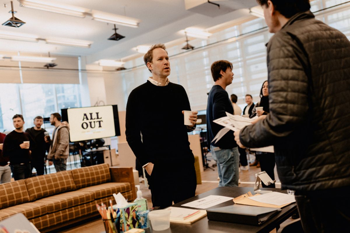 The cast of All Out: Comedy About Ambition by Simon Rich at 