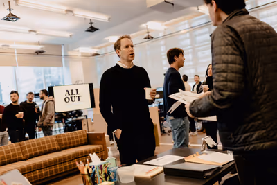The cast of All Out: Comedy About Ambition by Simon Rich Photo
