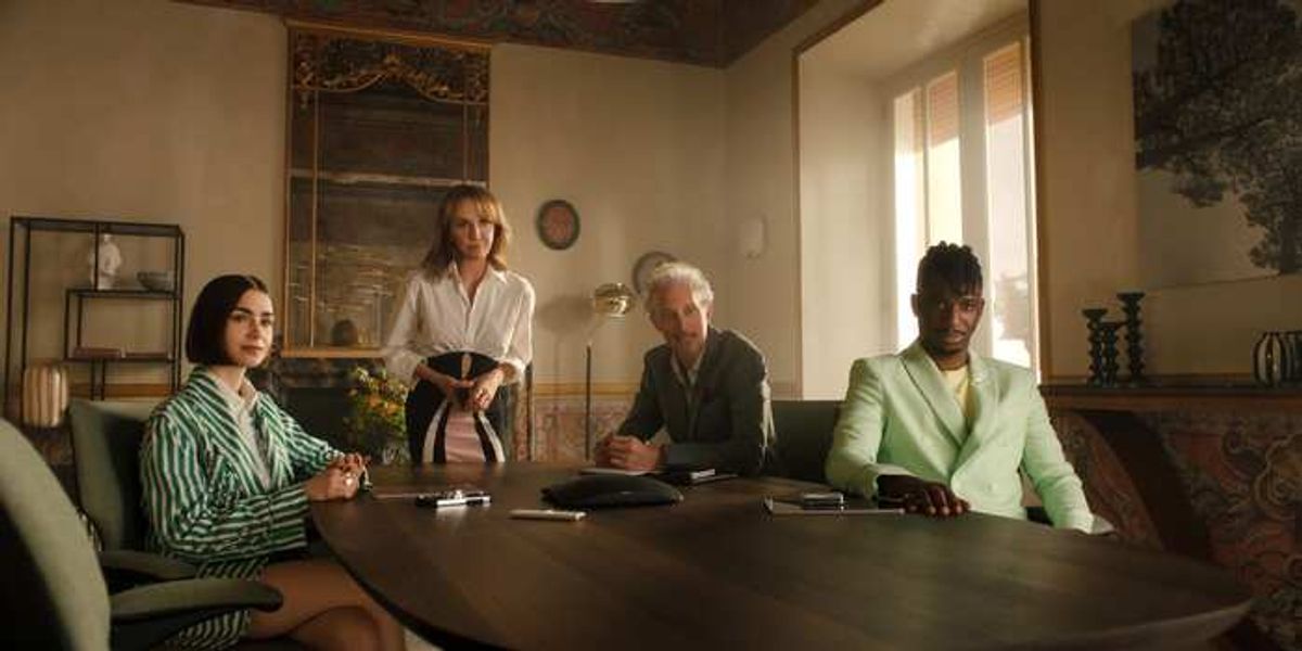 Lily Collins, Philippine Leroy-Beaulieu, Bruno Gouery, Samuel Arnold  at 