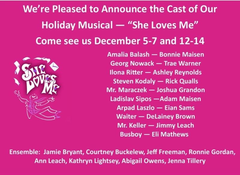 Review: SHE LOVES ME at The Pocket Community Theatre in Hot Springs Review: SHE LOVES ME at The Pocket Community Theatre in Hot Springs Image