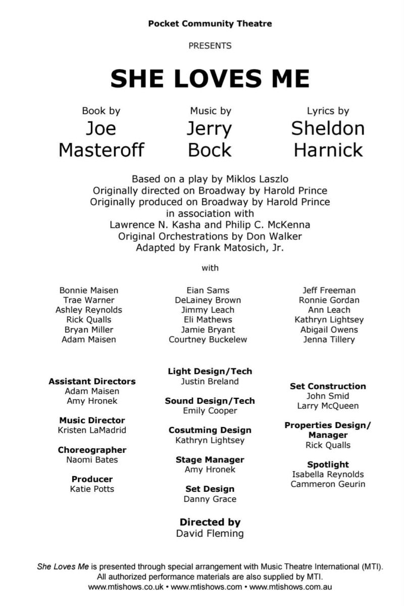 Review: SHE LOVES ME at The Pocket Community Theatre in Hot Springs Review: SHE LOVES ME at The Pocket Community Theatre in Hot Springs Image