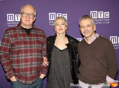 Playwright Tracy Letts, Carrie Coon, and Director David Cromer Photo