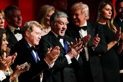 Michael Crawford, Sylvester Stallone, President Donald J. Trump, and First Lady Melan Photo