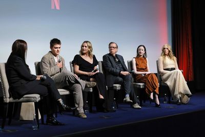 Tomris Laffly, Joe Anders, Kate Winslet, Timothy Spall, Andrea Riseborough and Toni C Photo