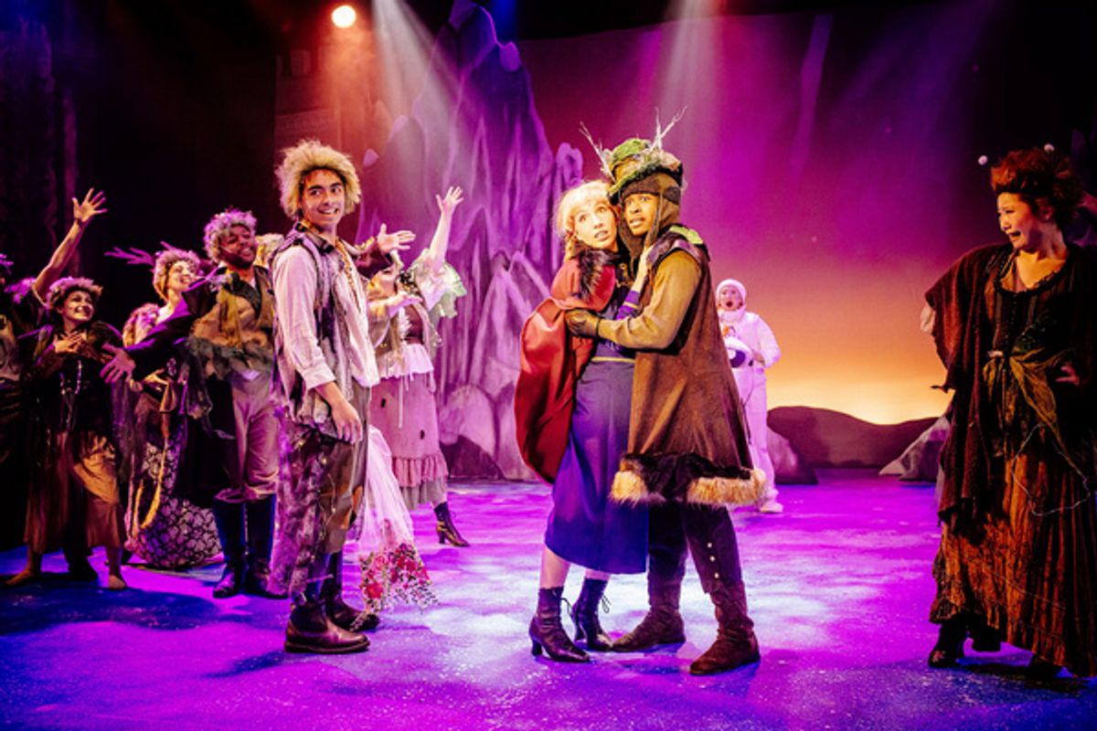 Brady Schiro (Pabbie), Madeline Dick (Anna), Nicholas Alexander Wilkinson II (Kristoff), Emily Ling Mei (Bulda) and company at 