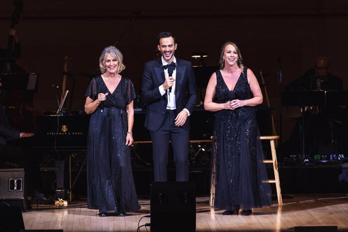 Cheyenne Jackson with his mother and sister. at 