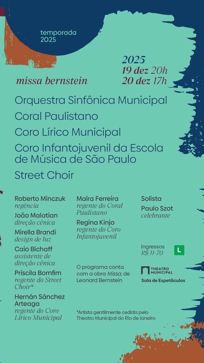 São Paulo’s Municipal Theatre presents BERNSTEIN'S MASS, with Paulo Szot and the operatic stage debut of Beto Sargentelli  Image