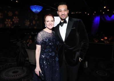 BEVERLY HILLS, CALIFORNIA - DECEMBER 15: (L-R) Rachel Moore and Adrian Blake Mitchell Photo