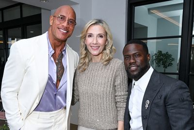 Dwayne Johnson, Helen Hoehne and Kevin Hart Photo