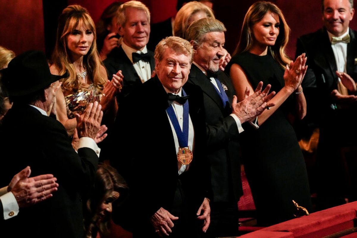Michael Crawford and Sylvester Stallone with First Lady Melania Trump at 