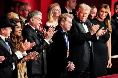 Sylvester Stallone, Michael Crawford, President Donald J. Trump and First Lady Melani Photo