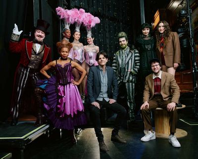 Alex Timbers with  Robert Petkoff and Bahiyah Hibah (Moulin Rouge); Julia Grondin, Kh Photo