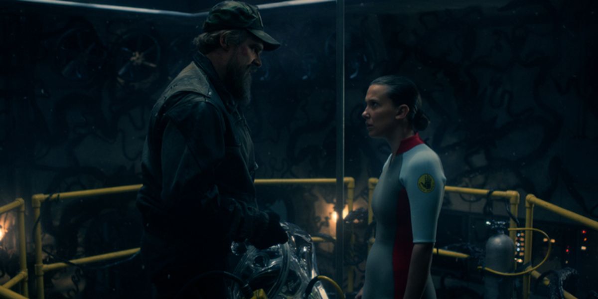 David Harbour and Millie Bobby Brown  at 