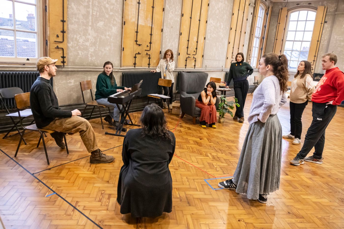 Photos: Frances McNamee, Rebecca Trehearn and Kirsty Findlay in BALLAD LINES Rehearsals Photos: Frances McNamee, Rebecca Trehearn and Kirsty Findlay in BALLAD LINES Rehearsals Image