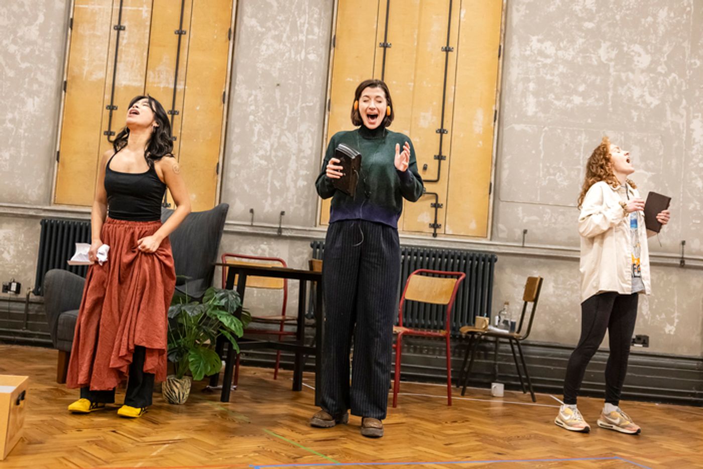 Photos: Frances McNamee, Rebecca Trehearn and Kirsty Findlay in BALLAD LINES Rehearsals Photos: Frances McNamee, Rebecca Trehearn and Kirsty Findlay in BALLAD LINES Rehearsals Image