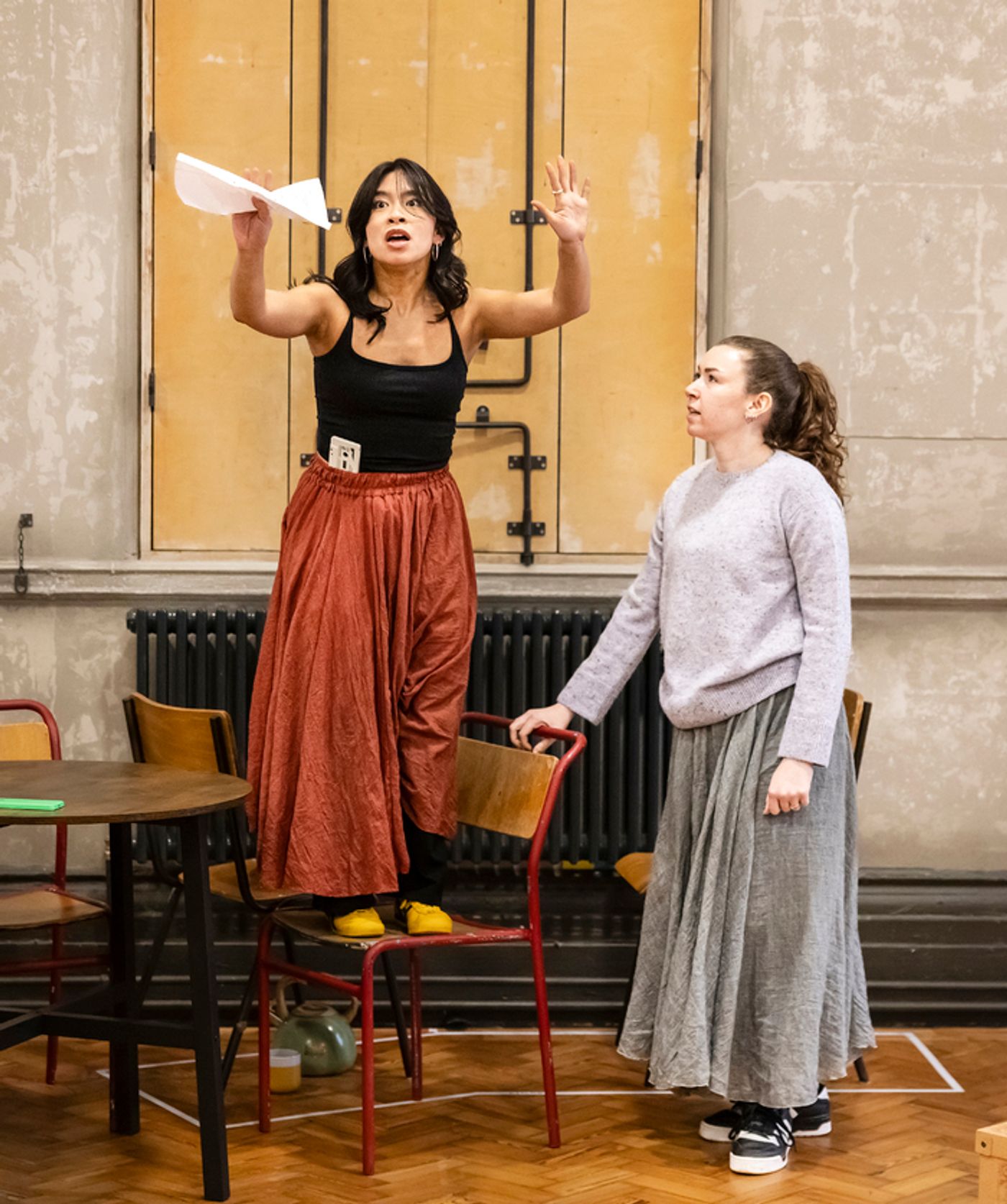 Photos: Frances McNamee, Rebecca Trehearn and Kirsty Findlay in BALLAD LINES Rehearsals Photos: Frances McNamee, Rebecca Trehearn and Kirsty Findlay in BALLAD LINES Rehearsals Image