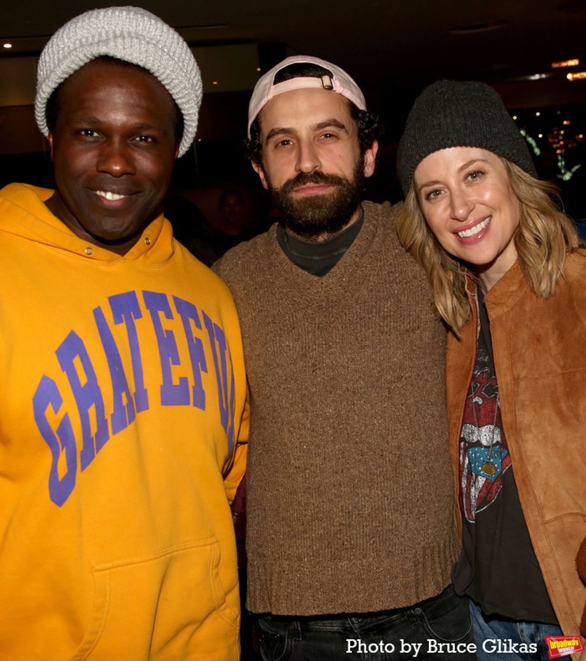 Joshua Henry, Brandon Uranowitz and Caissie Levy at 