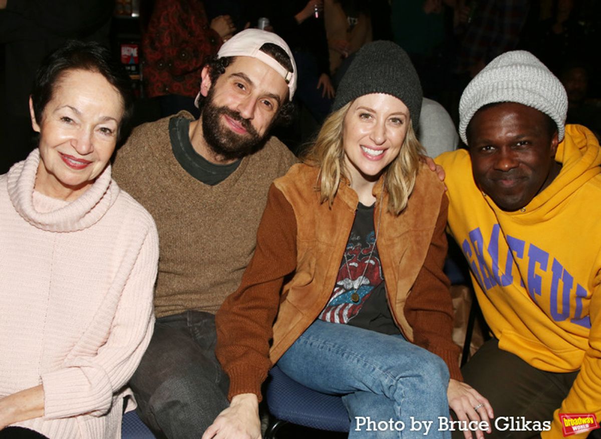 Lynn Ahrens, Brandon Uranowitz, Caissie Levy and Joshua Henry at 