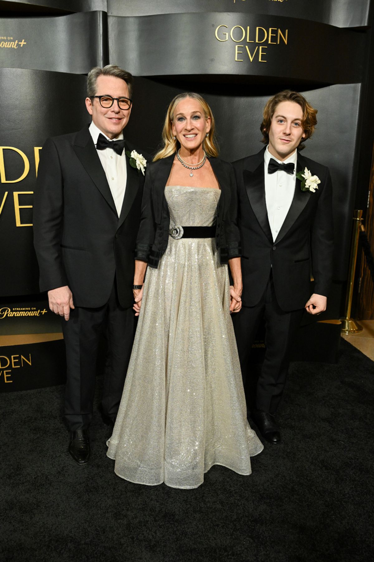 Matthew Broderick, Sarah Jessica Parker and James Wilkie Broderick at Golden Eve: The Golden Globes Honor Helen Mirren & Sarah Jessica Parker at The Beverly Hilton on January 06, 2026 in Beverly Hills, California. at 