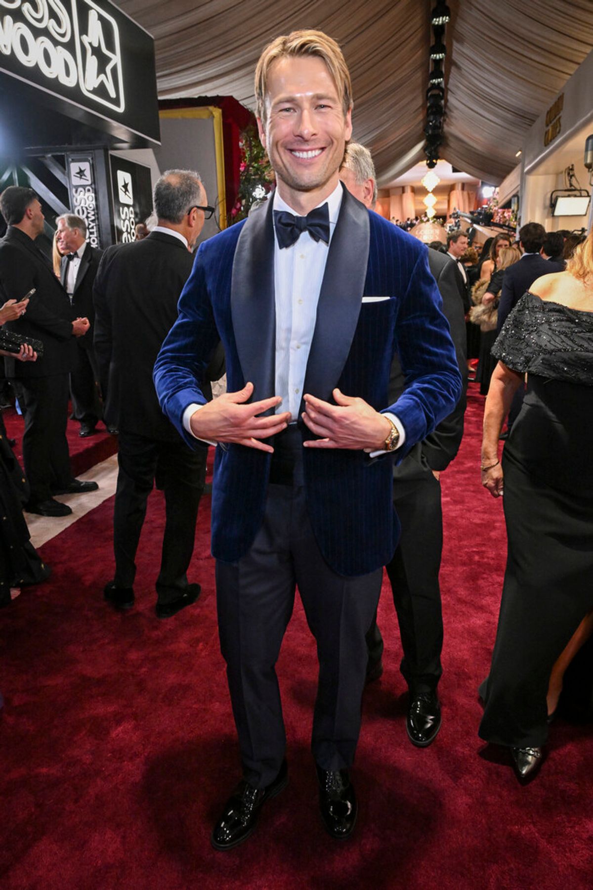Glen Powell arrives at the 83RD ANNUAL GOLDEN GLOBES�®, airing live from the Beverly Hilton in Beverly Hills, California on Sunday, January 11, 2026 at 8 PM ET/5 PM PT, on CBS and streaming on Paramount+. Photo: Phil McCarten/CBS ©2026 CBS Broadcasting, Inc. All Rights Reserved. at 