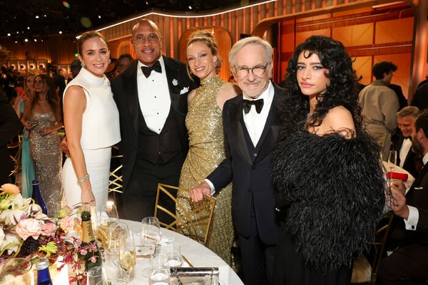 Emily Blunt, Dwayne Johnson, Lauren Hashian, Steven Spielberg and Odessa A’zion  Photo