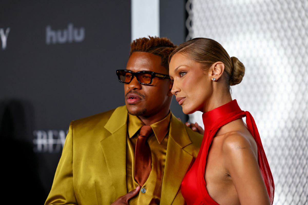 NEW YORK - JANUARY 14: Jeremy Pope and Bella Hadid attend the red carpet premiere for FX’s “The Beauty” at The Museum of Modern Art on January 14, 2026 in New York City. (Photo by Frank Micelotta/PictureGroup for FX) at 