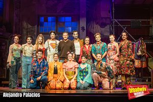 El reparto de GODSPELL en  Madrid y su director, Antonio Banderas Photo