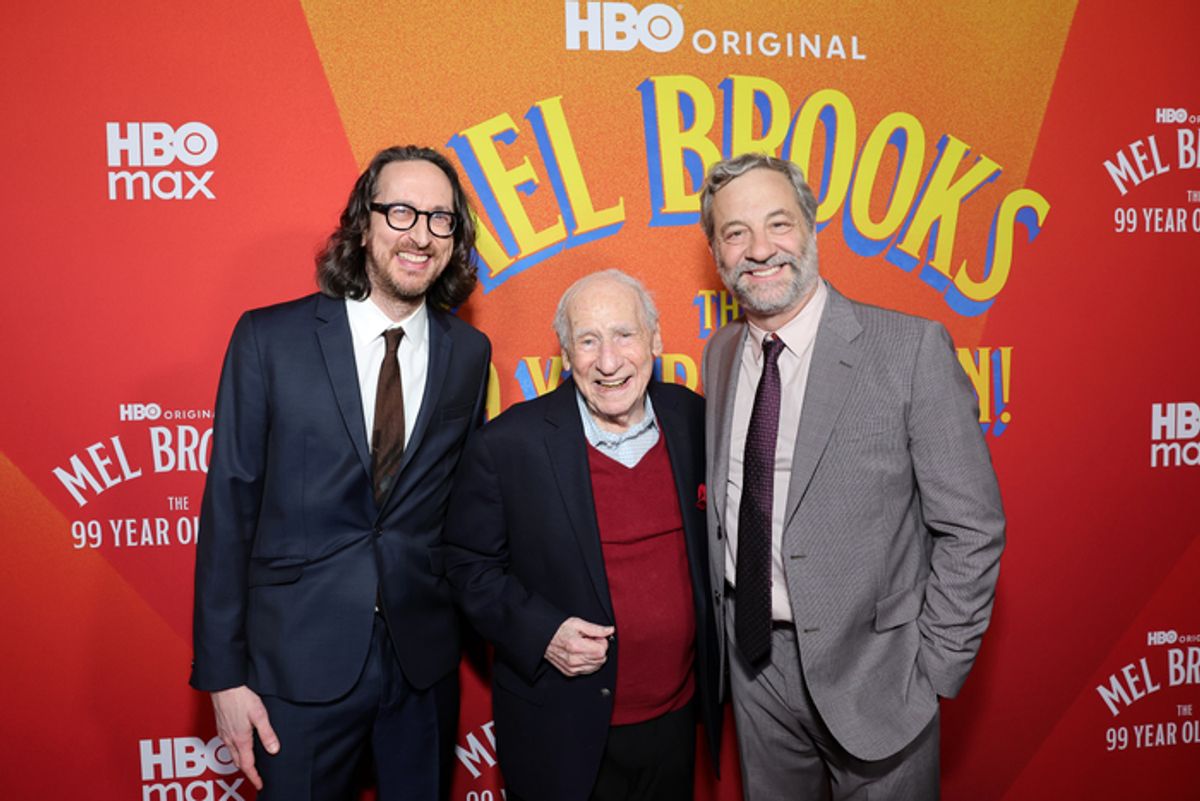 Michael Bonfiglio, Mel Brooks and Judd Apatow at 