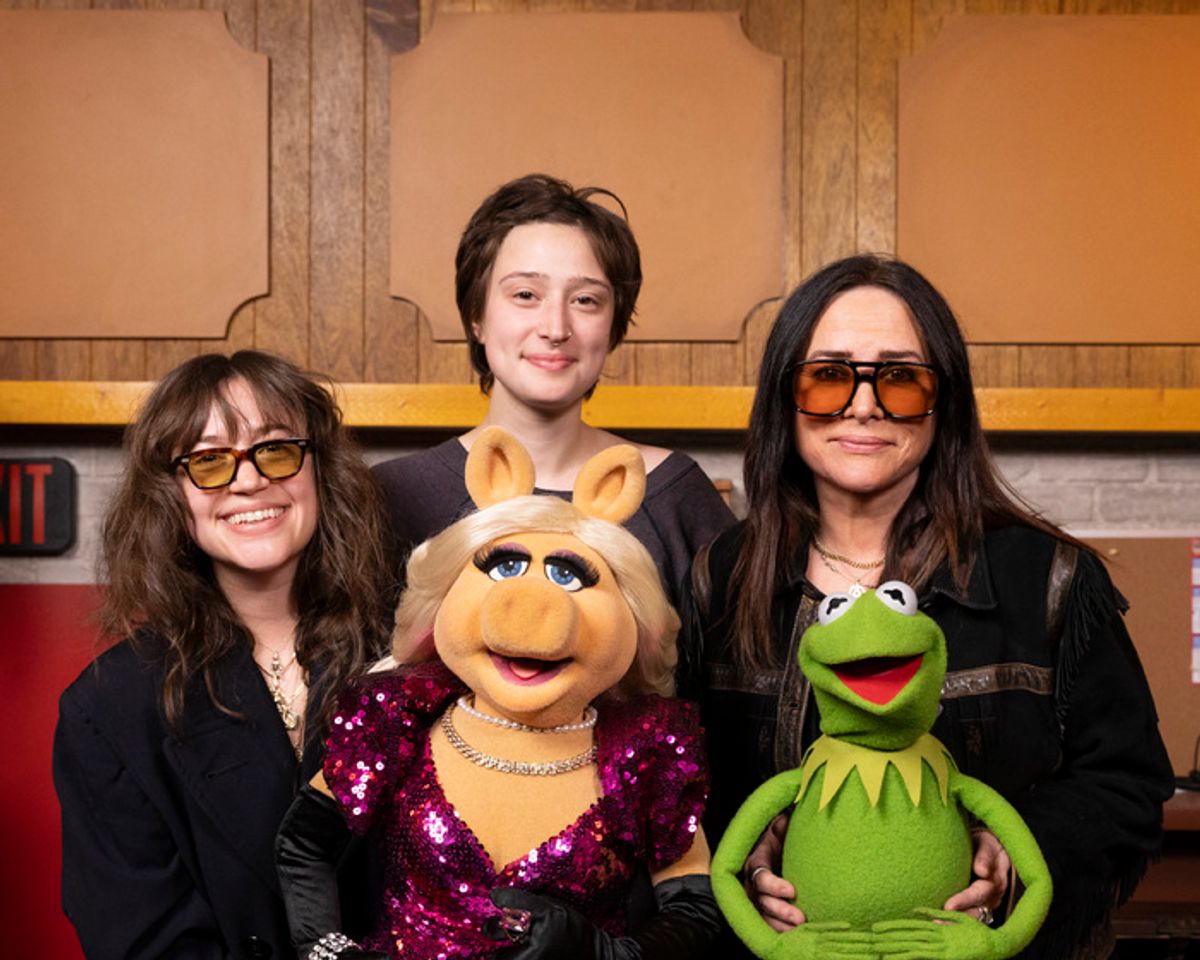 GIDEON ADLON, VALENTINE ROCKY ADLON, MISS PIGGY, PAMELA ADLON, KERMIT THE FROG at 