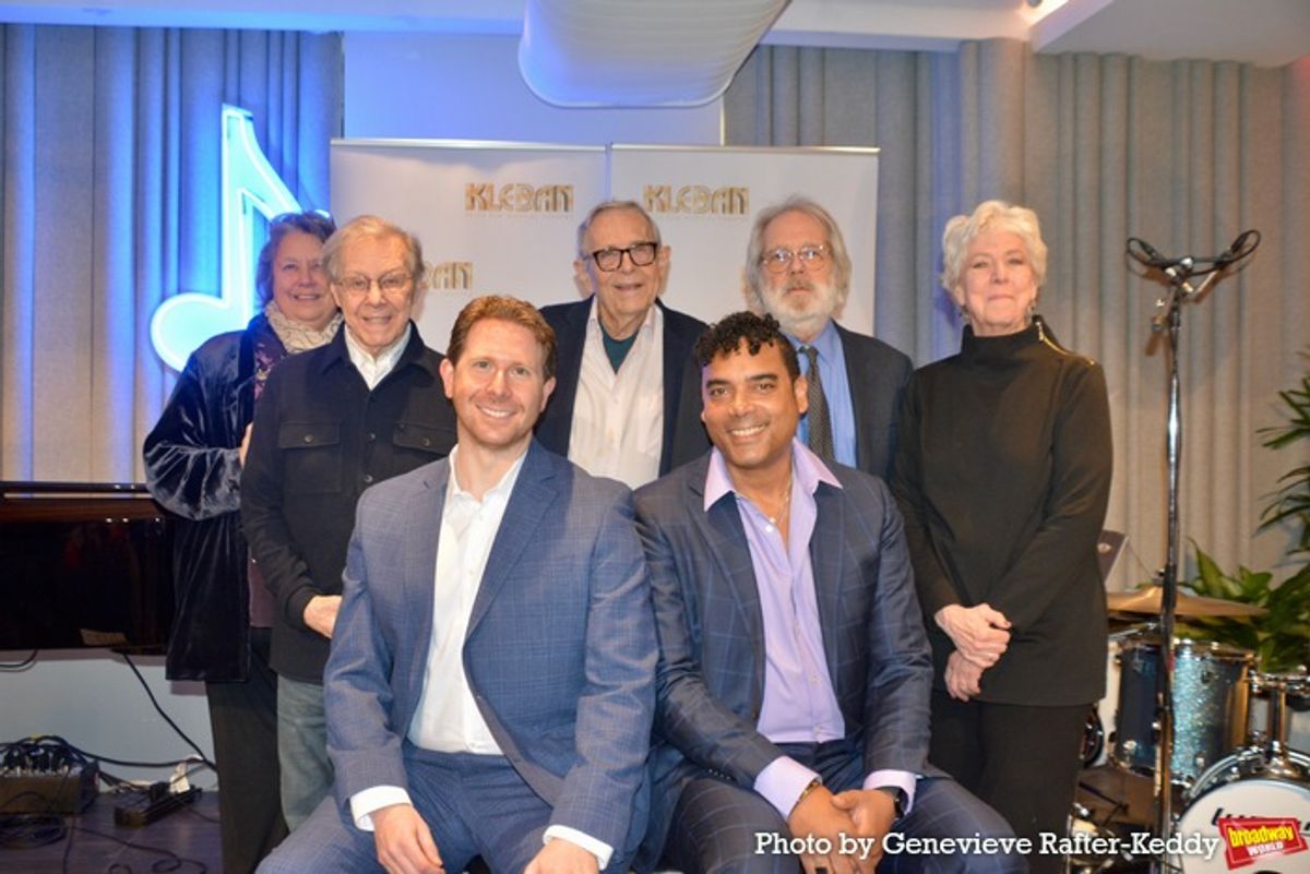 Eric Price and Phillip Christian Smith with Kleban Foundation Members-Anne Kauffman, Maury Yeston, Richard Maltby Jr., John Weidman and Sarah Douglas at 